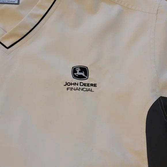 Beige John Deere Financial Polyester Wind Breaker / Light Jacket Pullover - Picture 2 of 8